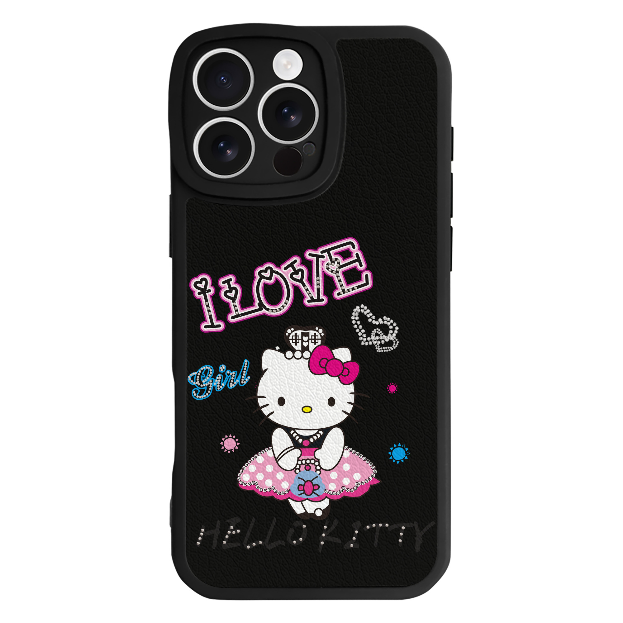 （画像用） Hello Kitty ハローキティ 【iPhone 16シリーズ対応】シリコンスマホケース（レザー調） 材質：シリコン